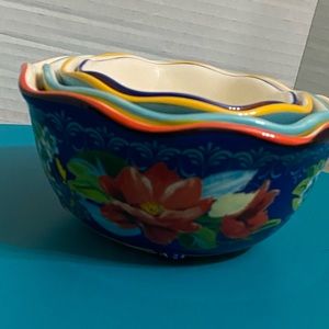 The Pioneer Woman Wildflower Whimsy Nesting Measuring Bowl Set 4 piece EUC
